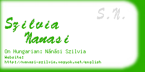 szilvia nanasi business card